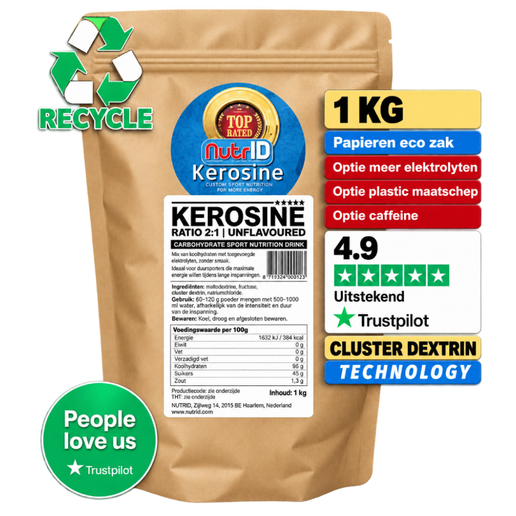 Kerosine 90 tot 120 gram koolhydraten per uur