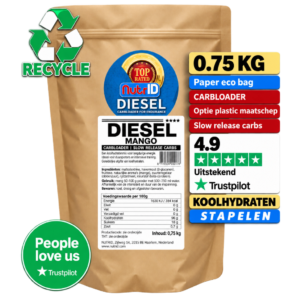 NutrID Diesel koolhydraat stapelen voor de wedstrijd carbo loading drink