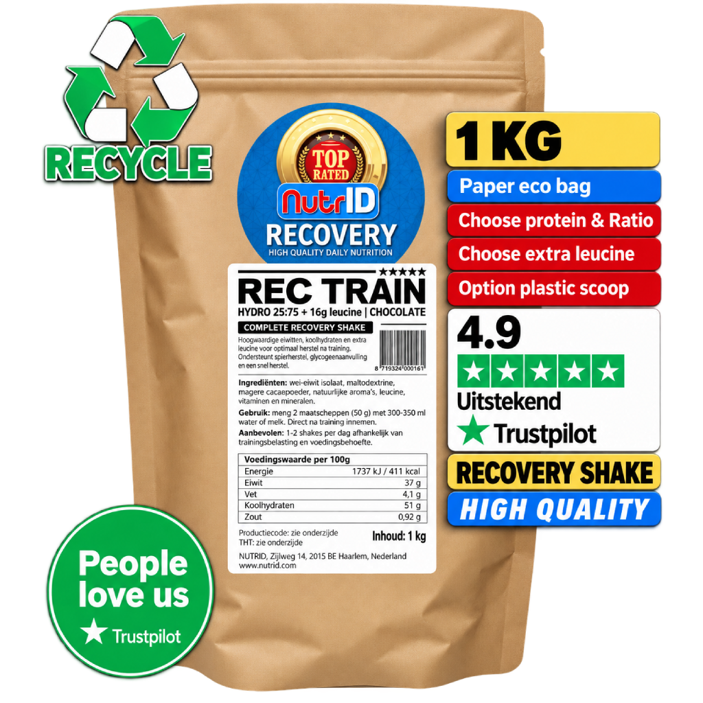 Rec Train hersteldrank voor duursporters op basis van whey proteine leucine best getest goede reviews