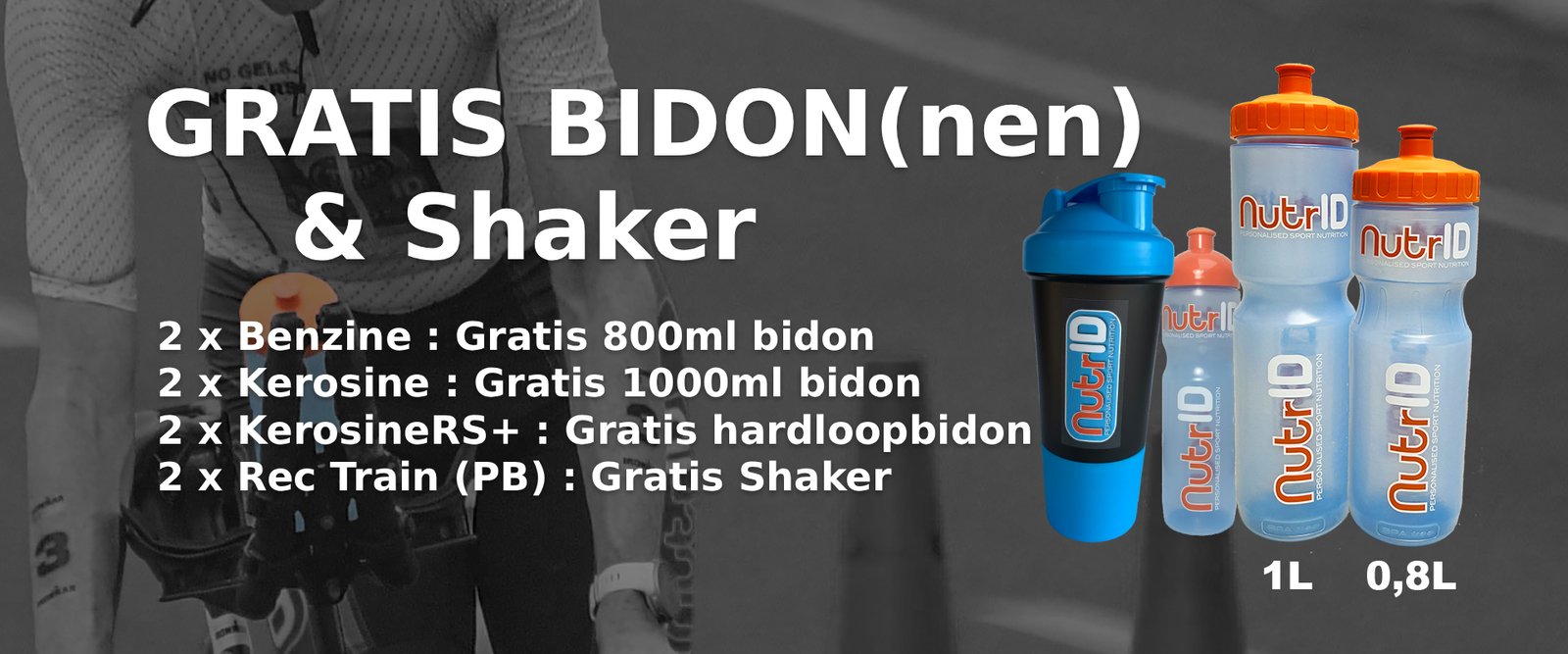 Gratis bidon en shaker bij een bestelling
